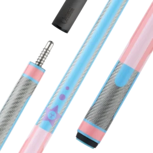 Poison Candy Sugar Pool Cue with Carbon Fiber Shaft - Pink/Light Blue - No Wrap