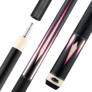 Predator Limited True Splice 16 Pool Cue - Ebony with Purple/Pink Points - Leather Wrap