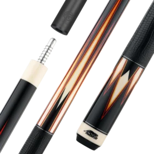 Predator Limited True Splice 16 Pool Cue - Ebony with Red/Orange Points - Leather Wrap